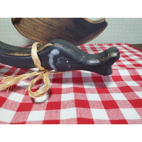 Vtg Country Charm Wooden DUCKS Cottage Core Shelf Sitter HANDMADE Stained SIGNED - Picture 10 of 16